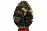 Septarian Dragon Egg Geode - Black Crystals #157874-1